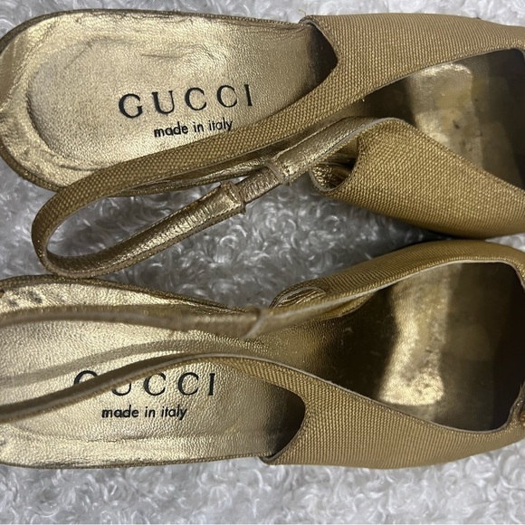 GUCCI Leather Colorblock Pattern Slingback Pumps - Picture 11 of 12